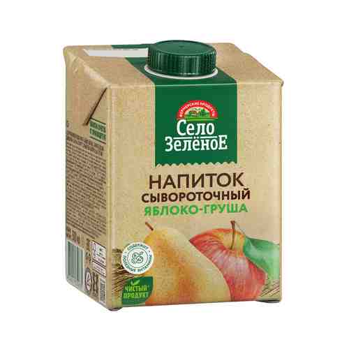 Напиток сывороточный, Село Зеленое, яблоко/груша, 0,5 л арт. 1003018